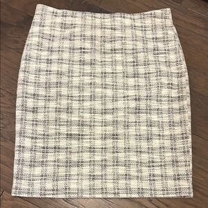 Ann Taylor Black and White Plaid Pencil Skirt